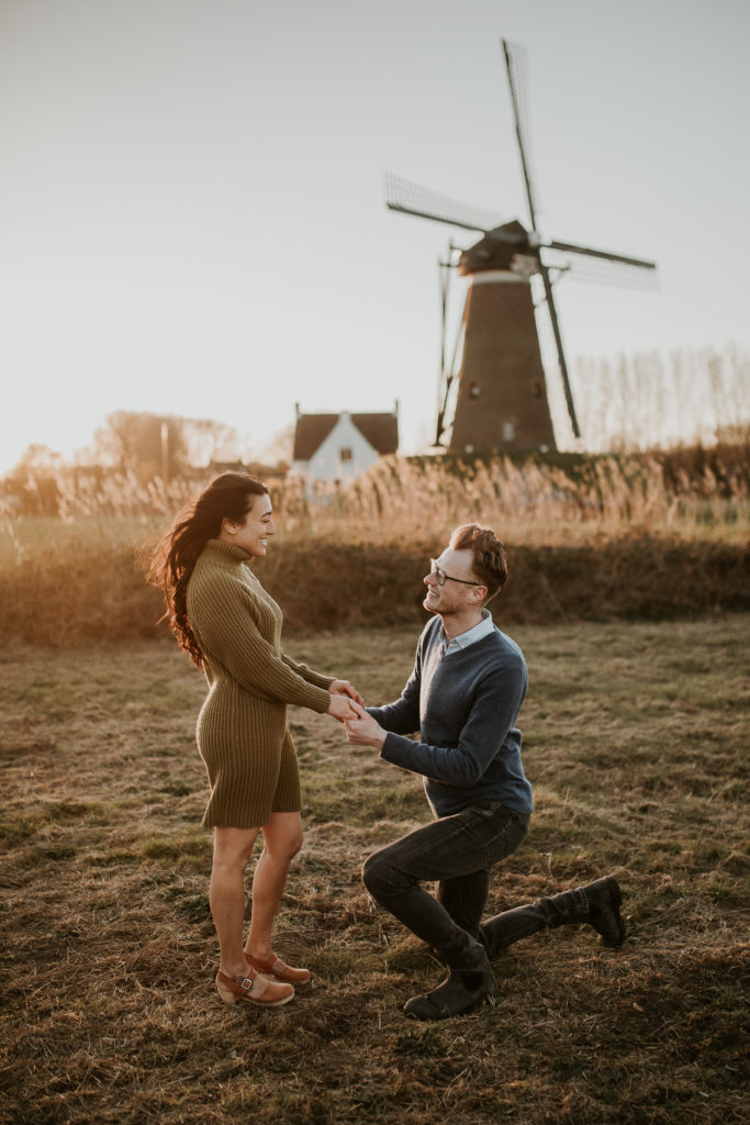 Engagement photoshoot dutch windmill Eindhoven