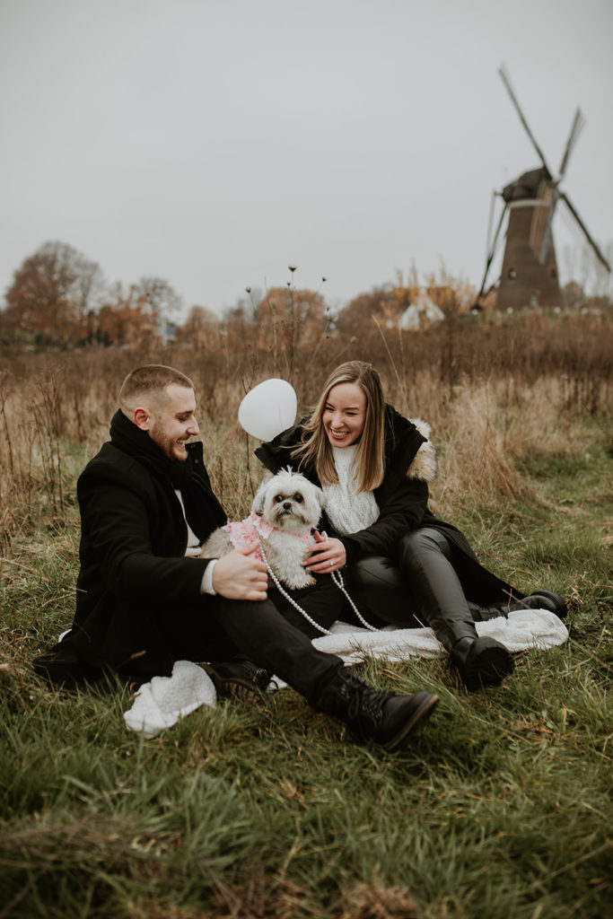 Marriage proposal Eindhoven Amsterdam at the windmill