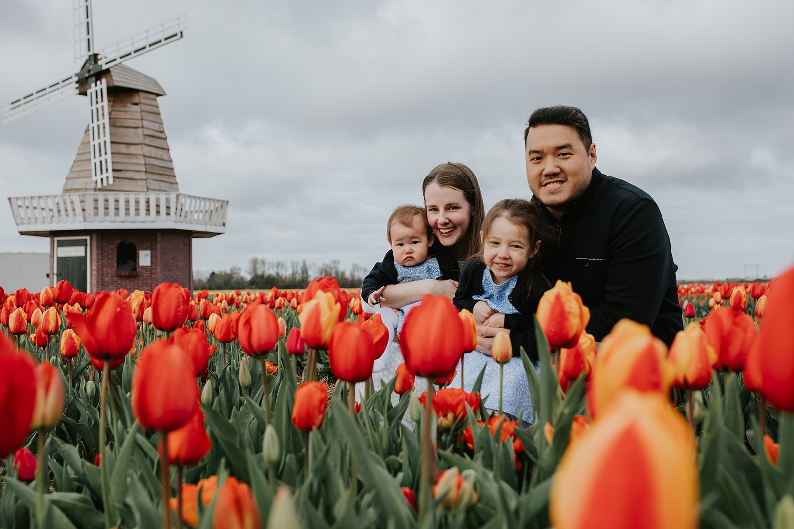 Family photoshoot at the tulip fields